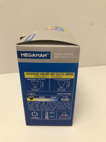 Ampoules LED MEGAMAN LR222050-HRv00-WF-GU10 - 5 unités 2800K pour éclairage intérieur