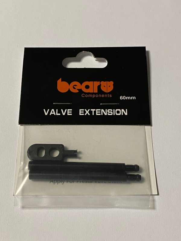 Valves d'extension Bear Aluminium - 60mm Noir Presta pour Vélo Route et VTT
