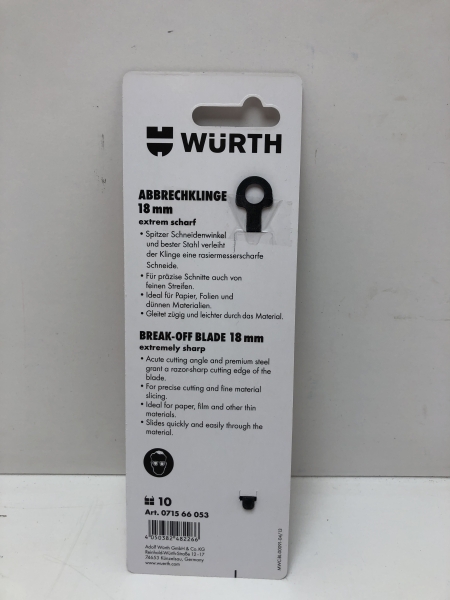 Lame sécable Würth - 10 pièces en métal 110 mm pour coupe précise et manuelle