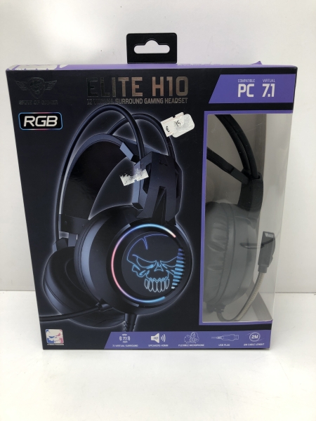 Casque Gamer Elite H10 - Écouteurs 40 mm RGB USB Circum-aural Arceau Réglable Micro Omnidirectionnel