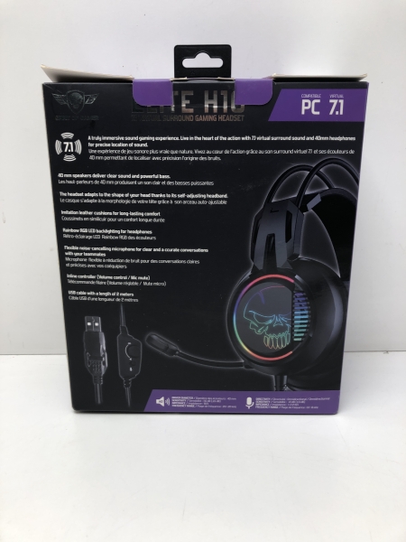 Casque Gamer Elite H10 - Écouteurs 40 mm RGB USB Circum-aural Arceau Réglable Micro Omnidirectionnel
