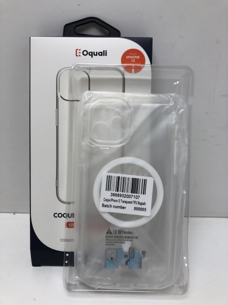 Oquali Coque iPhone 12 Transparent TPU Compatible Magsafe