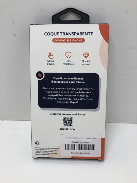 Oquali Coque iPhone 12 Transparent TPU Compatible Magsafe