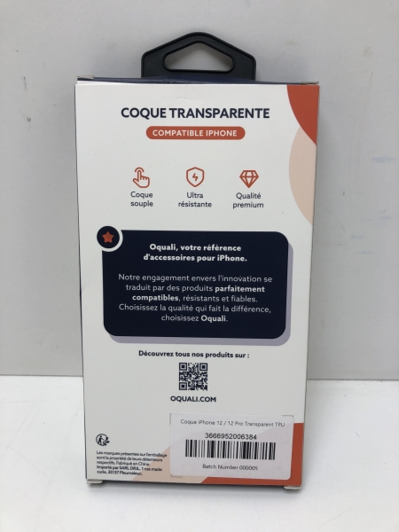 Oquali Coque iPhone 12/12 Pro Transparent 