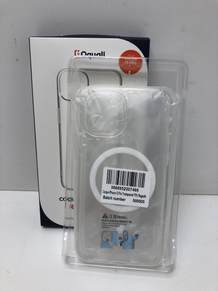 Oquali Coque iPhone 12 Pro Transparent TPU Compatible Magsafe