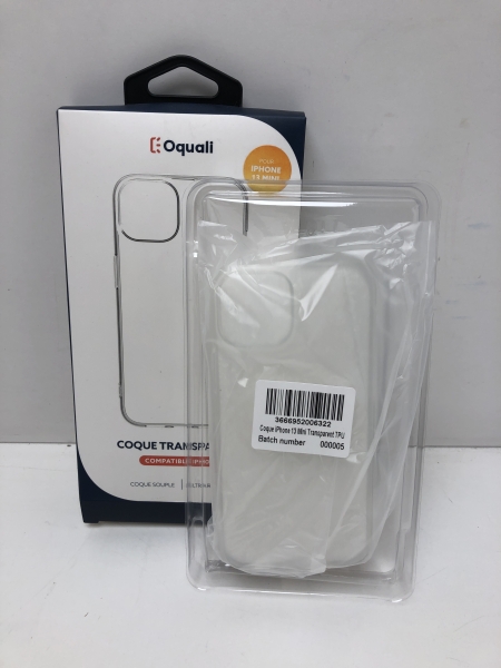 Oquali Coque iPhone 13 Mini Transparent TPU 
