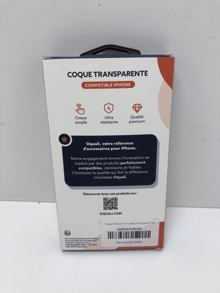 Oquali Coque iPhone 14 Pro Max Transparent TPU 