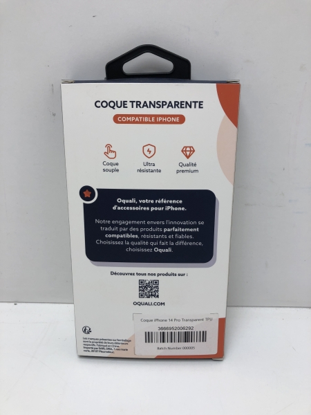 Oquali Coque iPhone 14 Pro Transparent TPU 