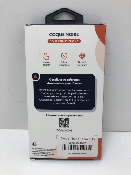 Oquali Coque iPhone 11 Noir TPU 