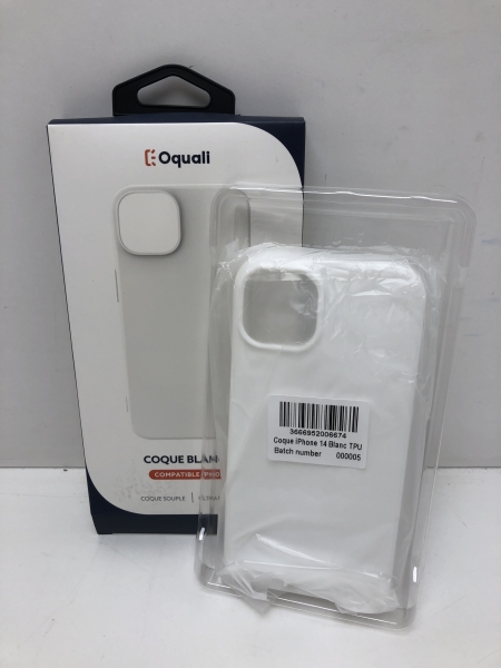 Oquali Coque iPhone 14 Blanc TPU 
