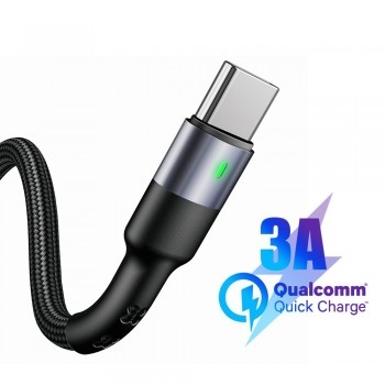 Cable tressé USAMS en tube 1M TYPE-C