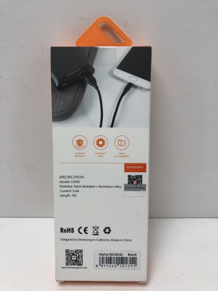 Riversong cable Alpha S USB - micro USB 1,0m 2,4A black CM32