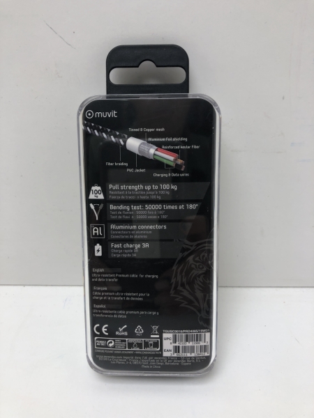 Muvit - Tiger Cable Ultra Résistant Type C/Type C 1.2M