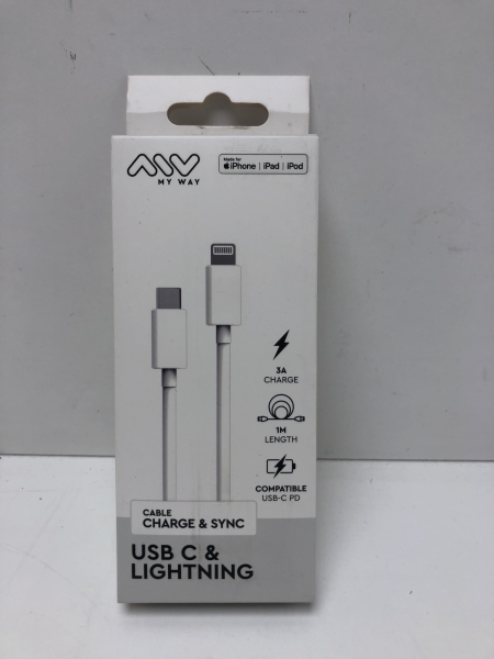 MyWay CABLE USB-C LIGHTNING 1M BLANC