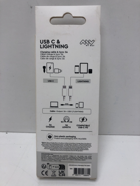 MyWay CABLE USB-C LIGHTNING 1M BLANC