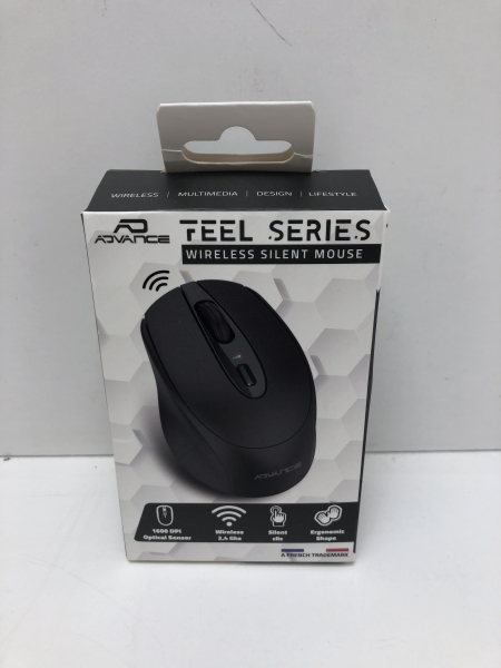 Souris sans fil Advance Feel - Capteur optique 1800 dpi, Ambidextre, Noir, USB 2.0 - Compatible Mac et Windows