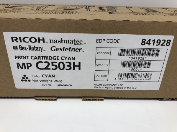 Toner laser origine RICOH MP C2503H Cyan