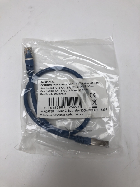 Cordon Patch RJ45 F/UTP Cat6 bleu 0.5m