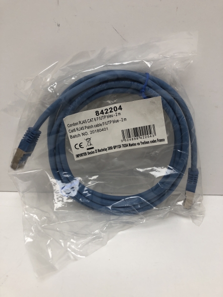 Cordon Patch RJ45 F/UTP Cat6 bleu  2m