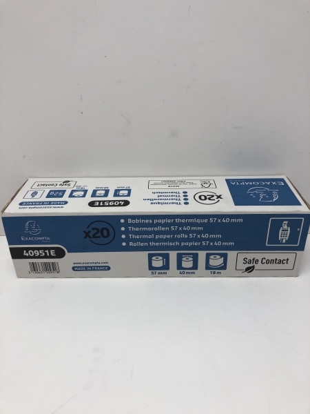 Exacompta - 20 Bobines thermiques 57 x 40 mm, 18 m