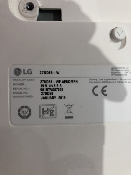 Ecran LG 27 pouces - 4K 3840x2160 - LED IPS