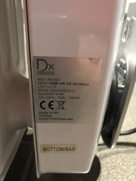 Radiateur à bain d'huile Drexon 2000W - Chauffage d'appoint avec thermostat électronique et écran LCD pour maison ou bureau