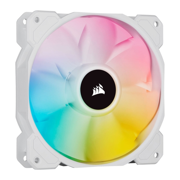 Ventilateur Corsair SP120 RGB ELITE - Blanc, 120 mm, éclairage RGB, pour refroidissement PC et boîtier