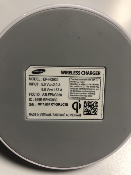 Chargeur à induction Samsung EP-NG930 - Charge rapide sans fil compatible Qi pour smartphone et accessoires mobiles