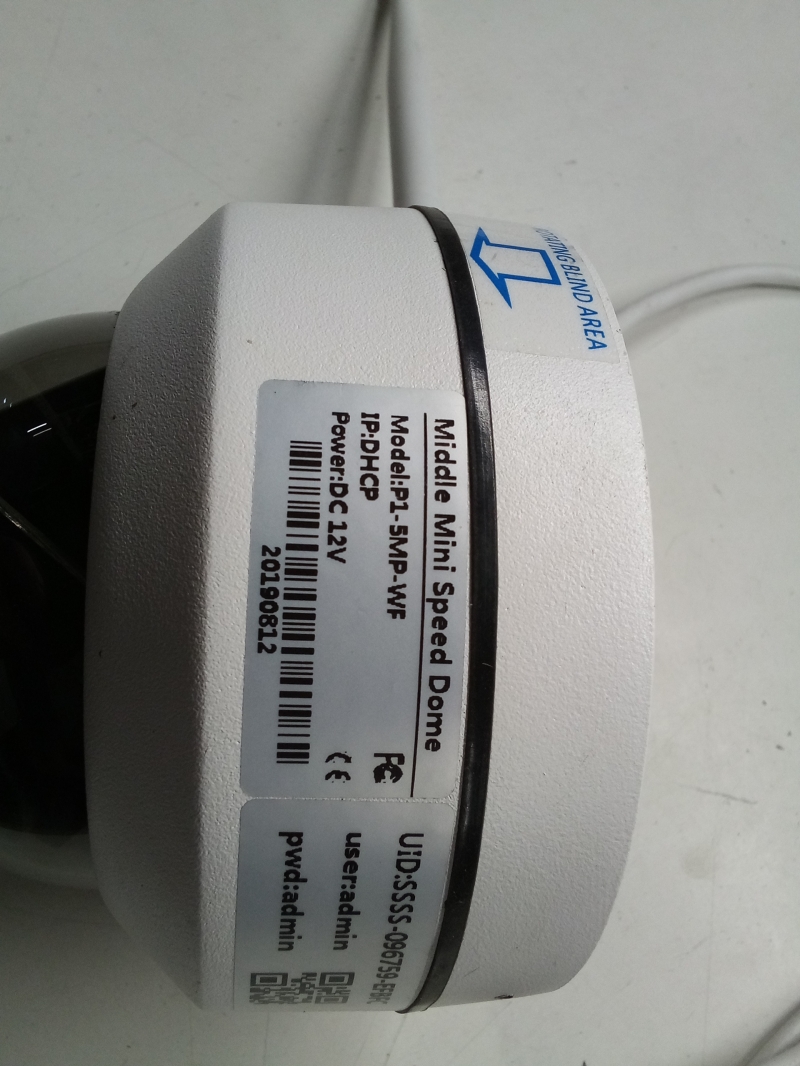 Caméra de surveillance 360° Middle Midi Speedy Dôme P1-5MP-WF - Connectique et antenne WiFi pour sécurité intérieure
