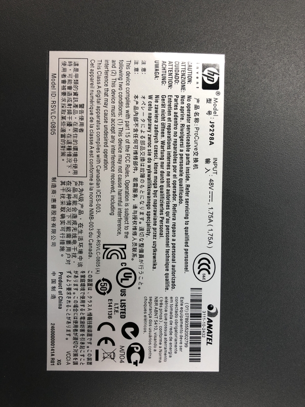 Switch HP ProCurve 2520-8G-PoE Géré L2 Gigabit Ethernet (10/100/1000) Connexion Ethernet, supportant l'alimentation via ce port (PoE)  - Alimentation 