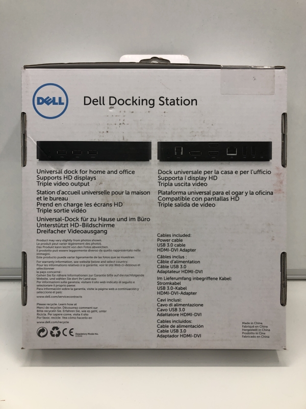 Station d'accueil Dell USB 3.0 D3100 - 5xUSB, 2xHDMI, DisplayPort, Jack, RJ45 - Pour ordinateur