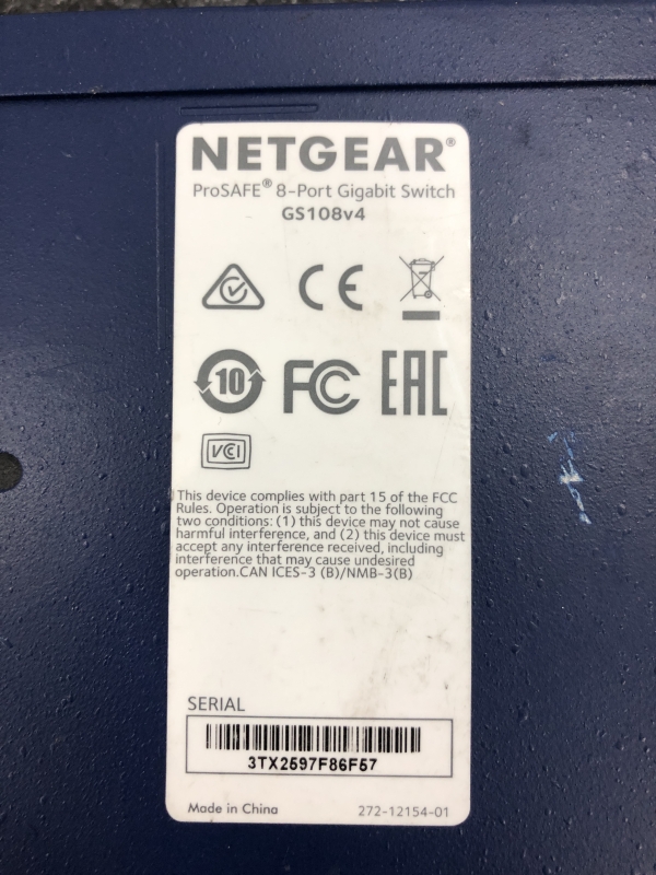 Switch NETGEAR ProSafe GS108 - 8 ports RJ45
