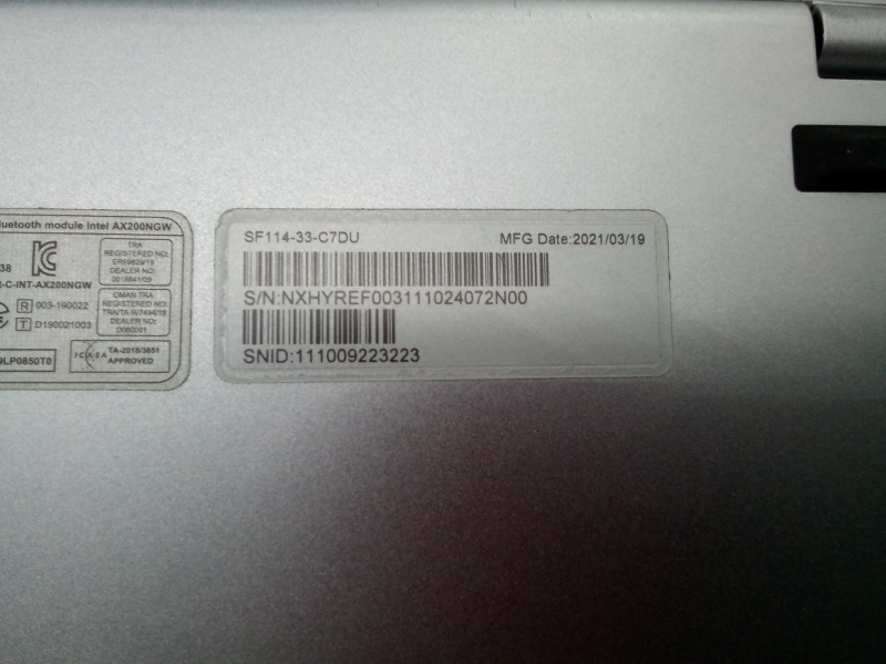 PC Portable ACER Swift 1- 14