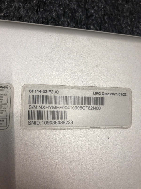 PC Portable ACER Swift 1 - HS châssis écran - Pas de chargeur - Pour pièces