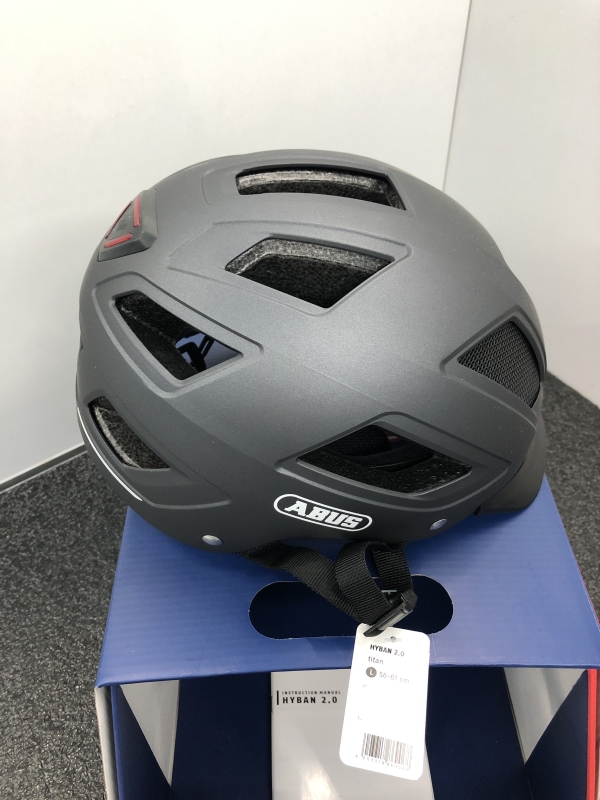 Casque vélo ABUS HYBAN 2.0 - Taille L 56-61 cm avec lumière intégrée pour cyclisme urbain