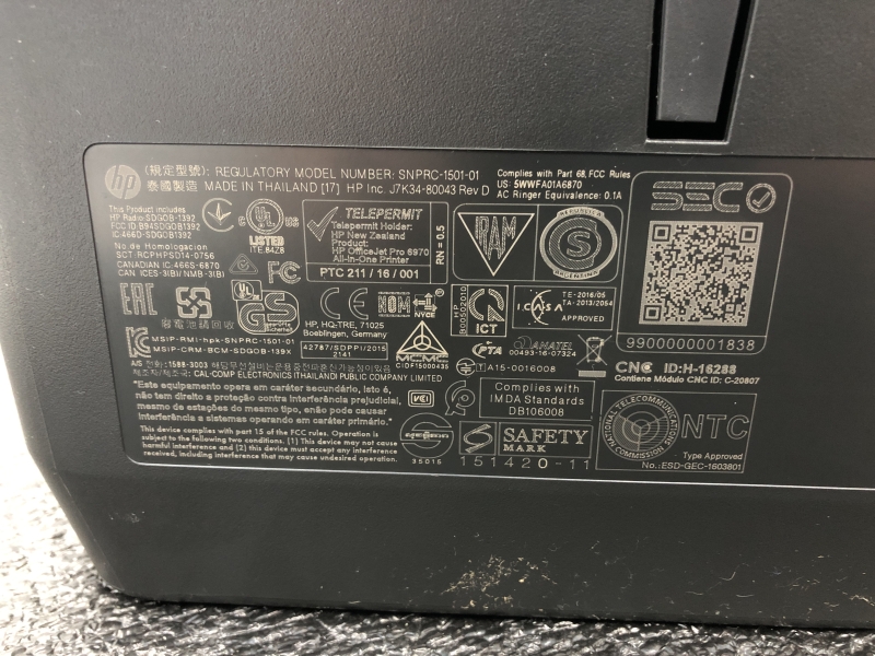 Imprimante - HP officejet 6970 - Jet d'encre - USB - Wifi - 1 Bac - Scanner - Alimentation - Cartouche noir installer neuve + 3 couleurs neuve