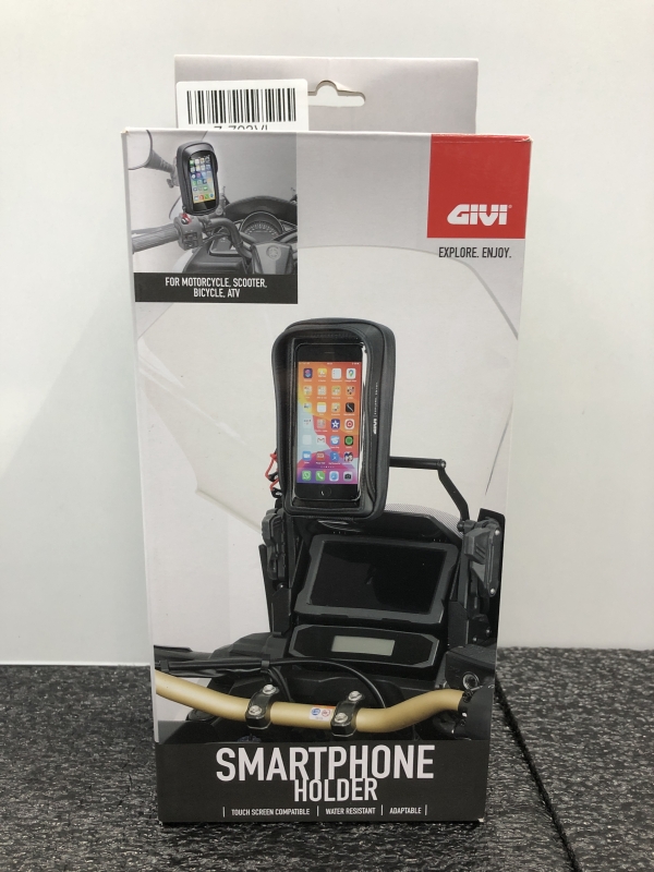 Support étanche Smartphone - GIVI - Fixation pour Scooter moto vélo - Dimensions intérieures: 81x160 mm - Housse de pluie - Boite -  Réglable 360°
