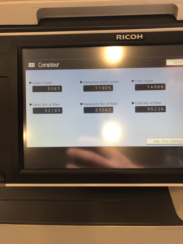 Photocopieur Ricoh MP3003 -  A3 A4 - Recto verso - RJ45 - Couleur - Toner à 50%