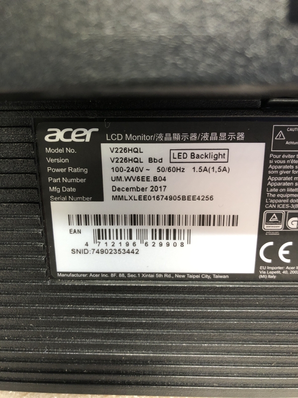 Écran ACER K222HQLbd - 21.5