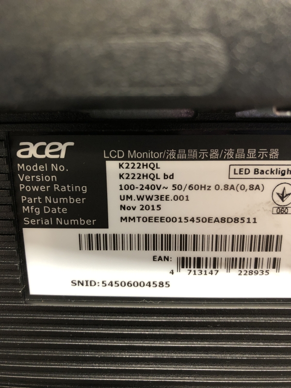 Ecran ACER K222HQLbd -  21.5