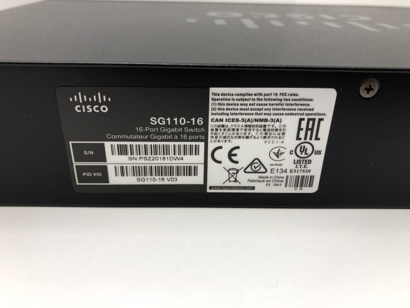 Switch Cisco Small Business SG110-16 - 16 ports RJ45 non géré