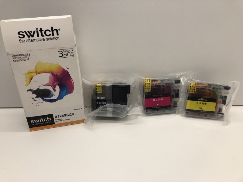 Cartouche compatible BROTHER LC225 - Lot de 8 cartouches - Couleur et noir