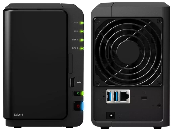 NAS SYNOLOGY DS216 - 2 HDD 500 Go 