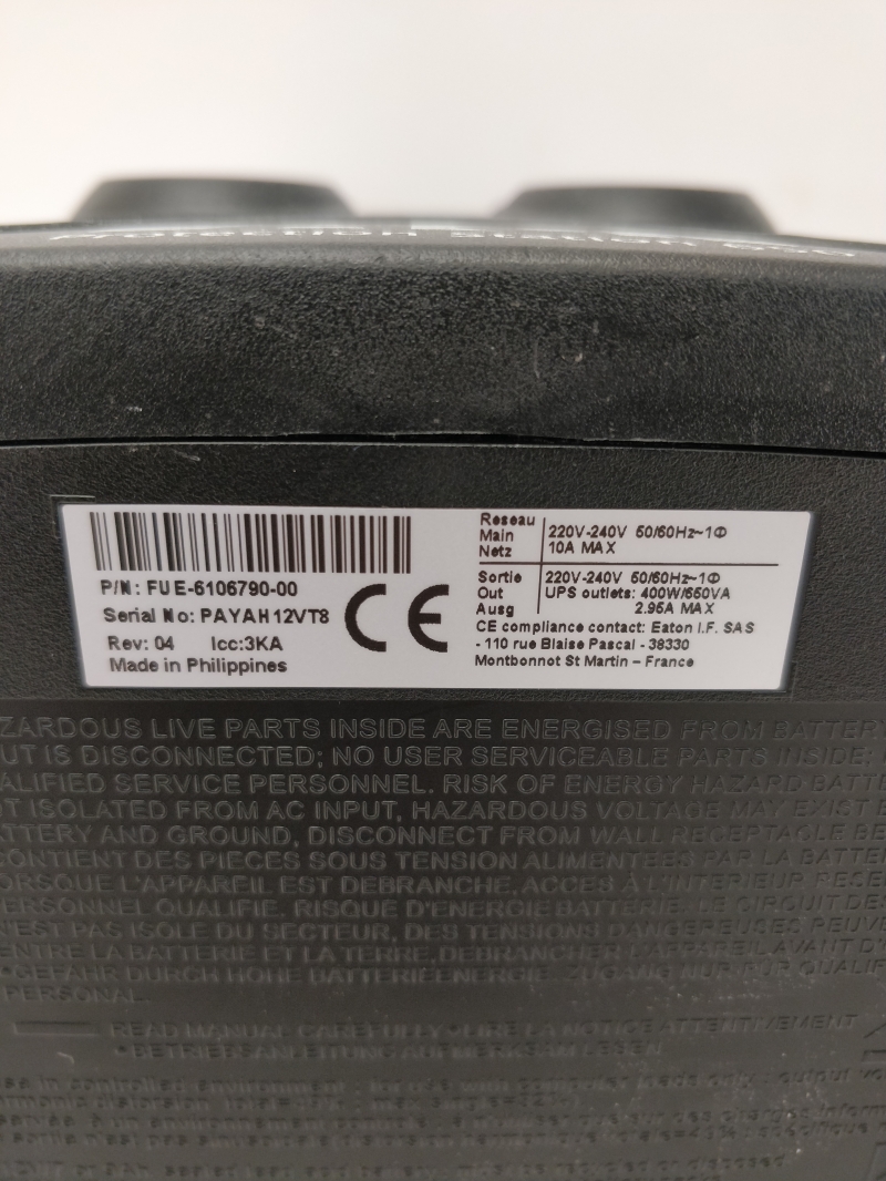 Onduleur Parafoudre EATON Protection Station 650 - 8 sortie(s) CA - USB - RJ45