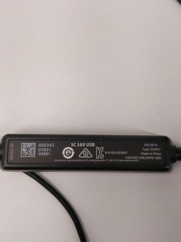 Casque Micro SENNHEISER SC160 USB - Noir - Manette réglage du son et du micro