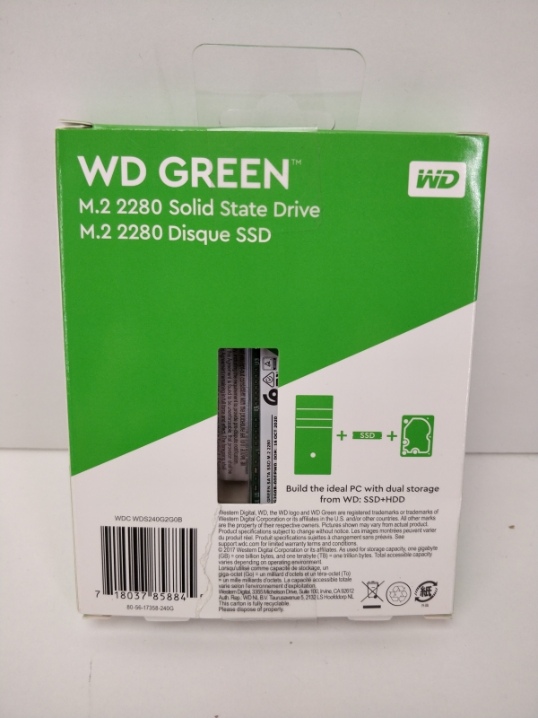 SSD SATA M2 2280 Western Digital Green - 240 Go 545MB/s pour stockage rapide