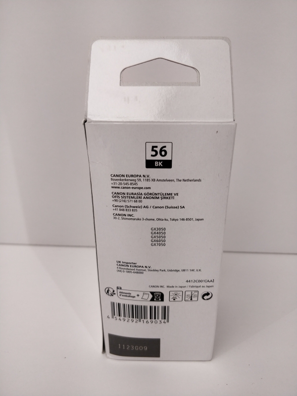 Bidon encre Noir CANON 56 - 170ml pour imprimante jet d'encre Canon